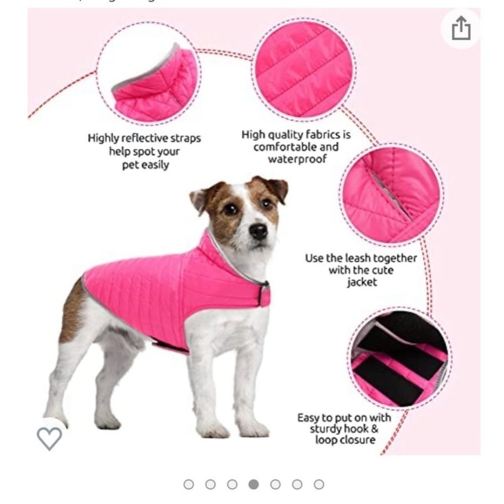 Dog Jacket Reversible Pink/Grey Medium